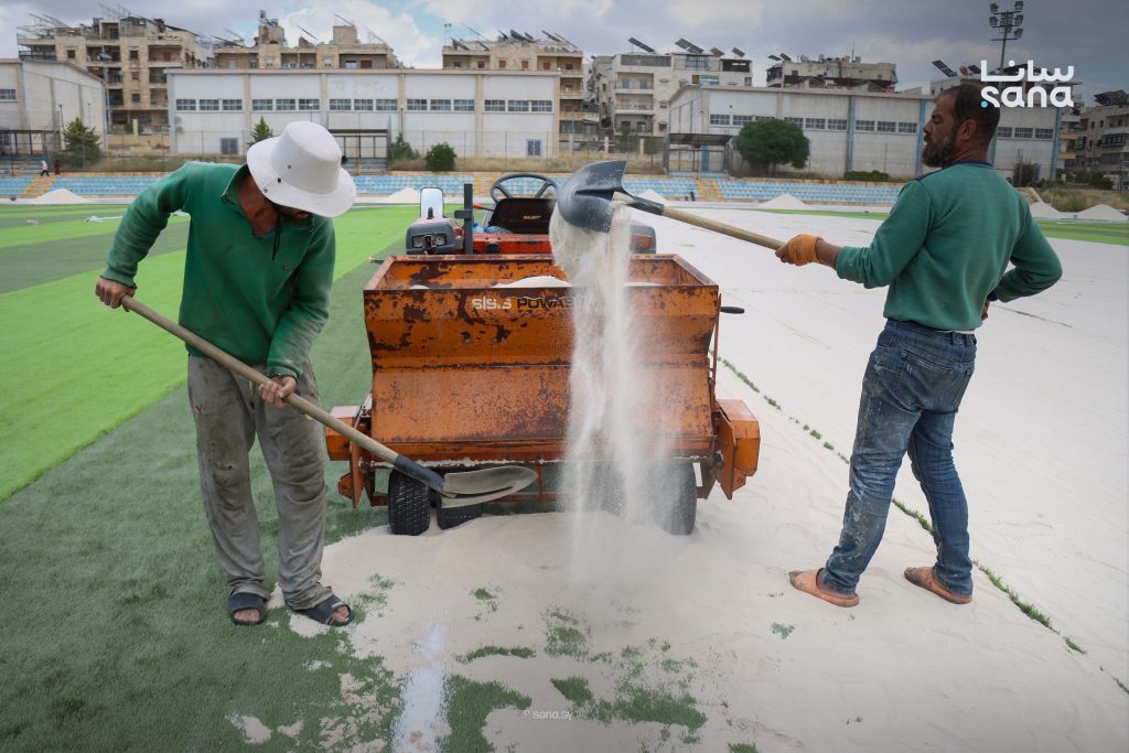 أعمال تأهيل الملعب التدريبي بمدينة الحمدانية في حلب تدخل مراحلها النهائية 1 IMG 6969 2 1024x683 1