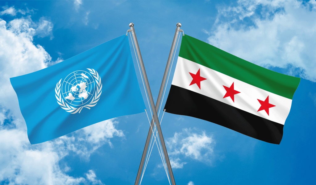من بيدرسون إلى غوتيريش.. 5 محطات بارزة في العلاقات السورية الأممية بعد التحرير 1 Mockup Flag Syria 2 1