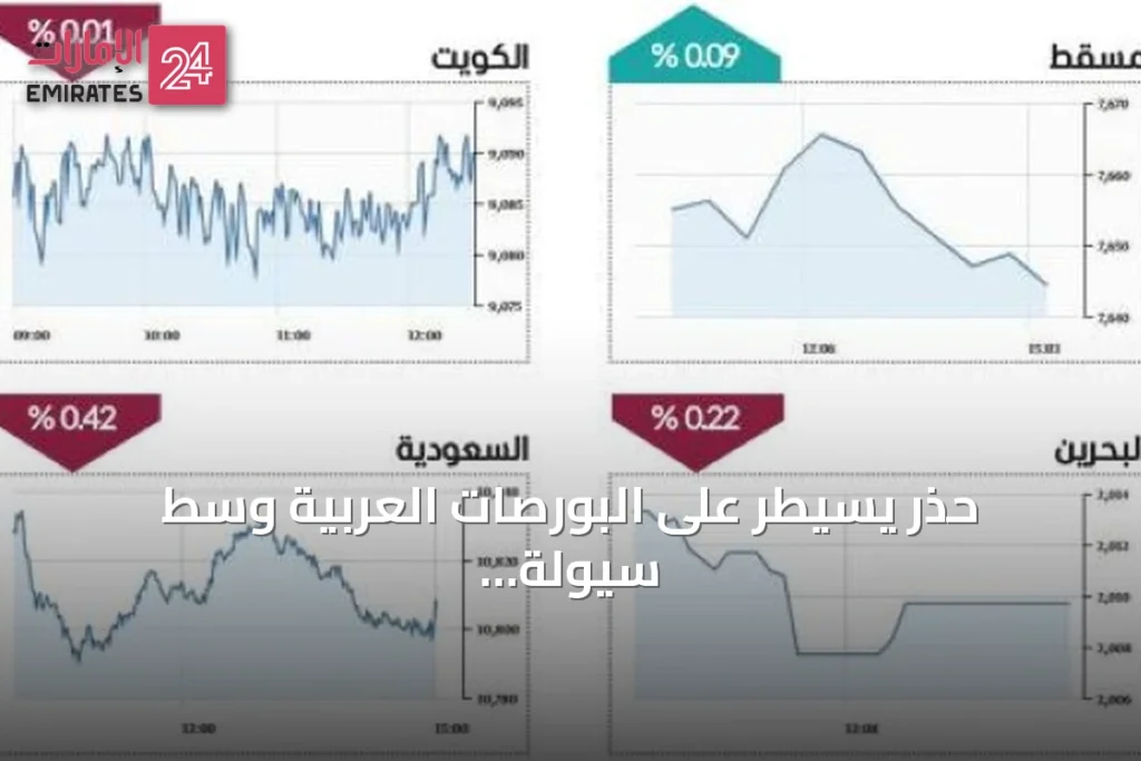 حذر يسيطر على البورصات العربية وسط سيولة بـ2.2 مليار درهم في الإمارات و3 أسهم تسجل الحد الأقصى » الإمارات 24 1 article 73812