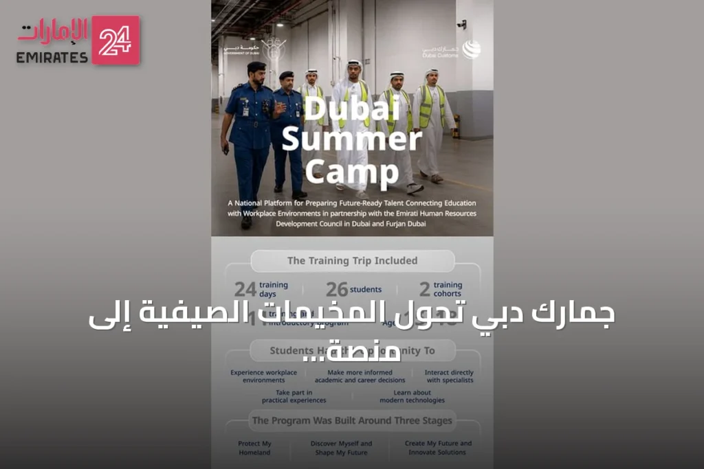 جمارك دبي تحوّل المخيمات الصيفية إلى منصة وطنية لإعداد الكفاءات المستقبلية 1 جمارك دبي تحوّل المخيمات